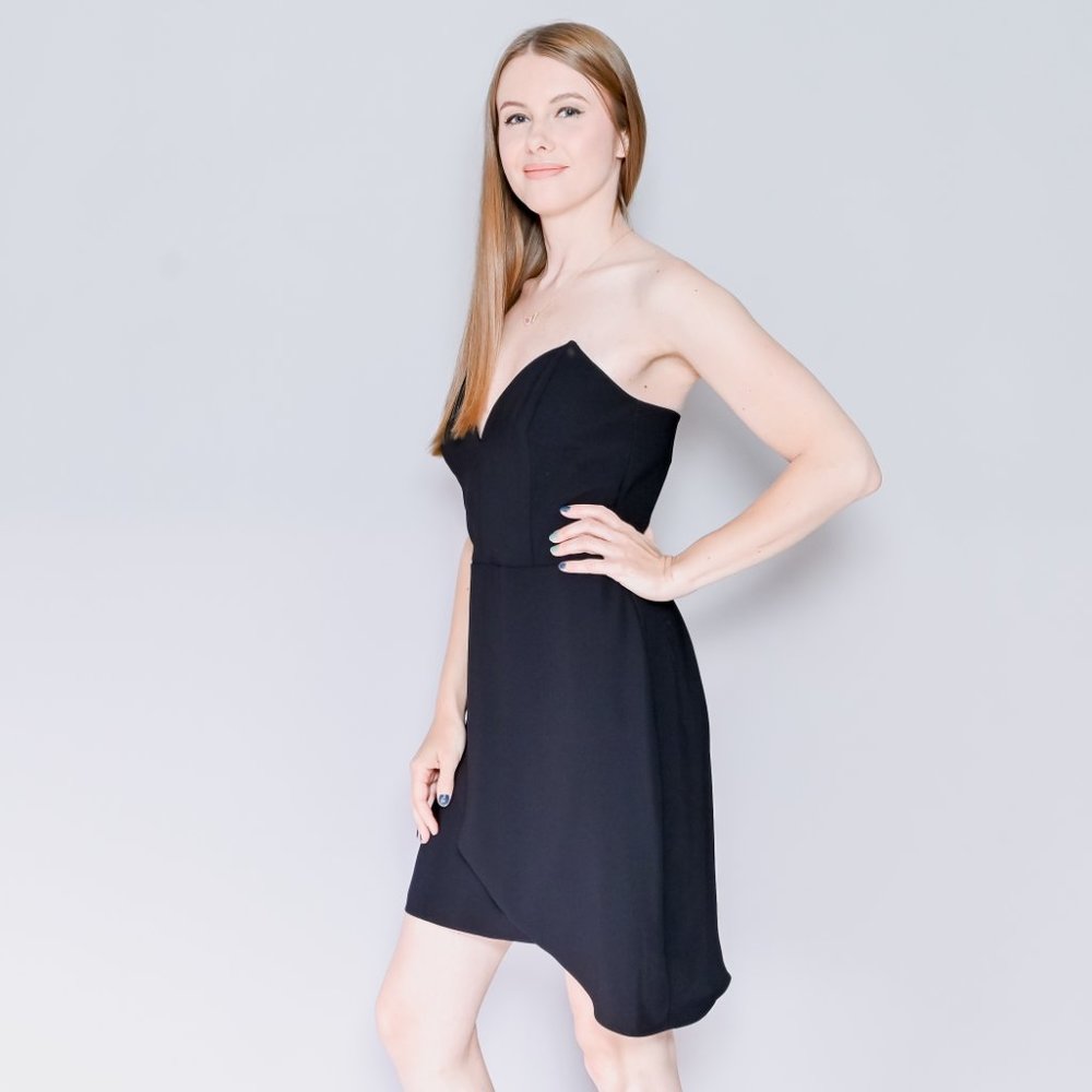 AMANDA UPRICHARD Black Strapless Corset Mini Dress - Picture 5 of 6